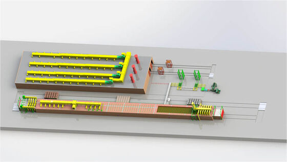 100 إلى 1200 طن / يوم خط إنتاج الطوب الطيني الآلي بالكامل مع مجفف نفق وفرن نفق لصنع الطوب الطيني