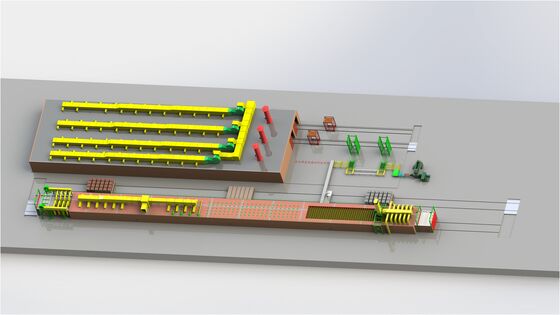100 إلى 1200 طن / يوم خط إنتاج الطوب الطيني الآلي بالكامل مع مجفف نفق وفرن نفق لصنع الطوب الطيني